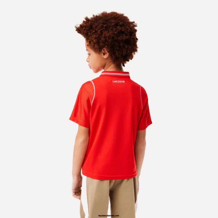 Niños Lacoste 6F243012 rojo s5h polo ultra seco tennis x daniil medvedev