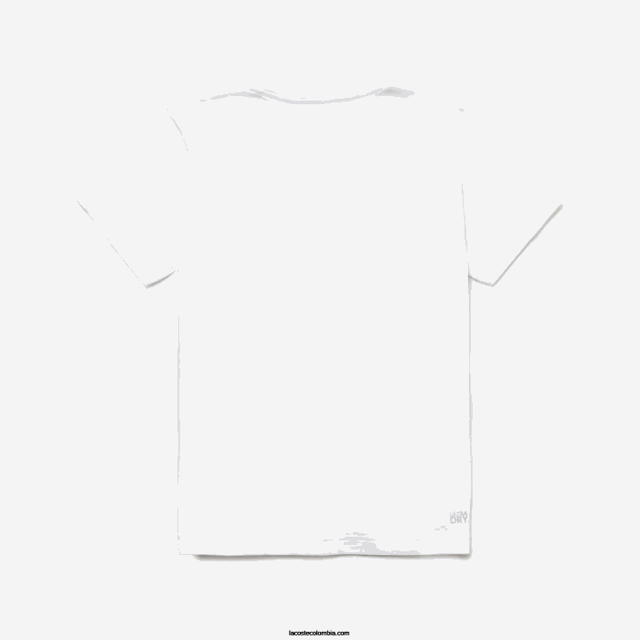 Niños Lacoste 6F243027 blanco 001 camiseta deportiva de mezcla de algodón transpirable