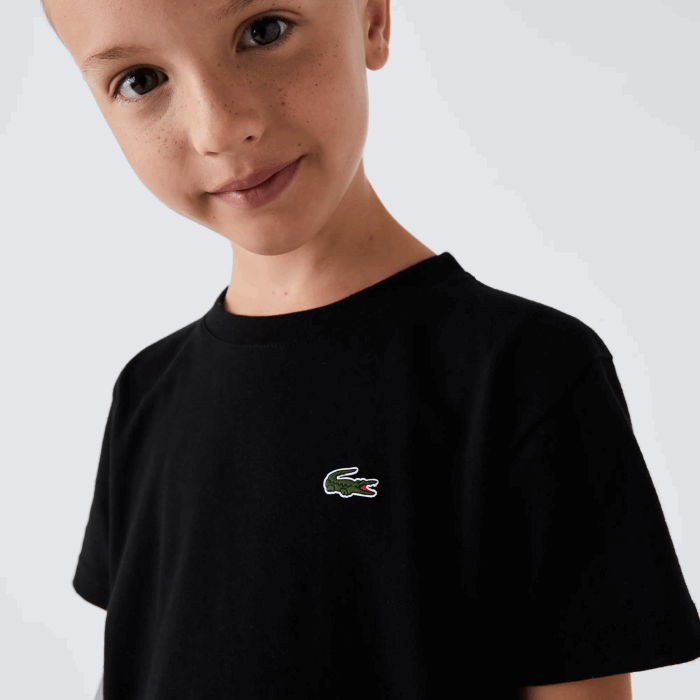 Niños Lacoste 6F243028 negro 031 camiseta deportiva de mezcla de algodón transpirable