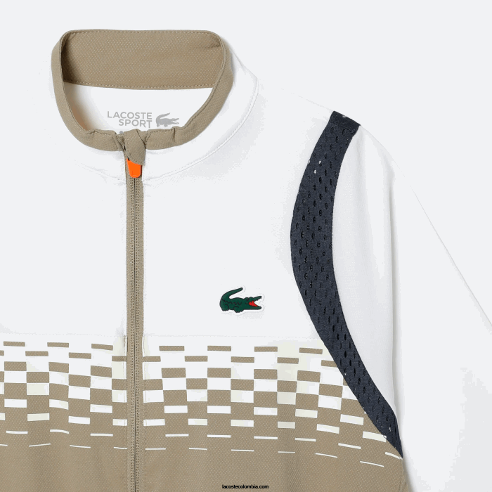 Niños Lacoste 6F243042 beige blanco azul naranja wri conjunto jogger tennis x daniil medvedev
