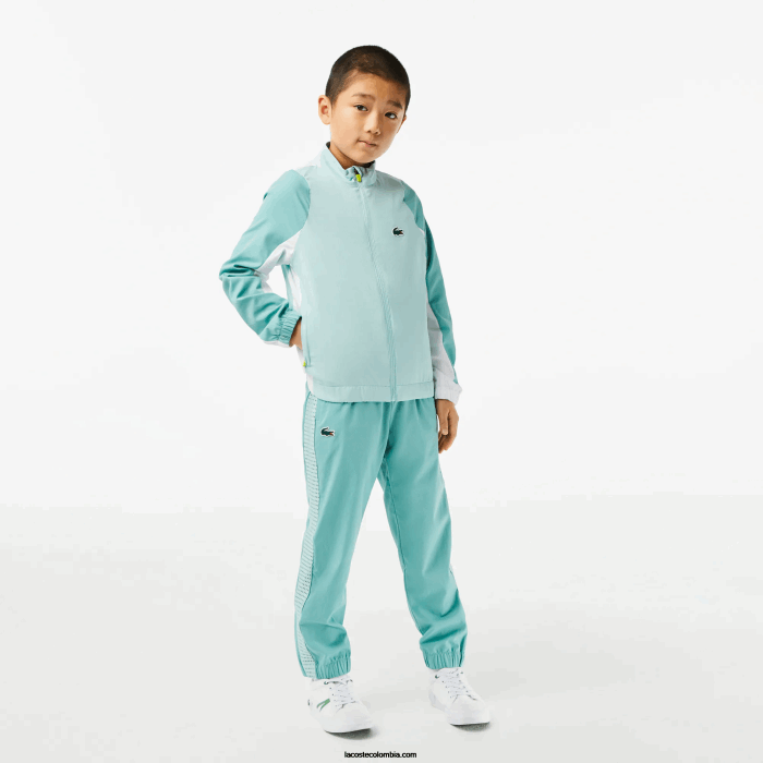 Niños Lacoste 6F243046 verde claro blanco amarillo xia jogger de tenis con bloques de color