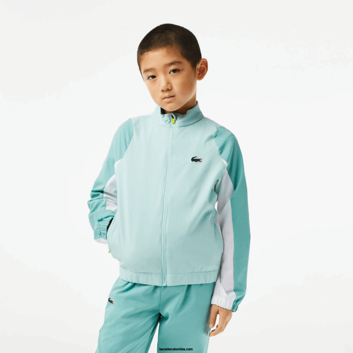 Niños Lacoste 6F243046 verde claro blanco amarillo xia jogger de tenis con bloques de color