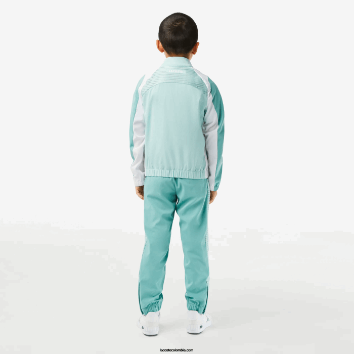 Niños Lacoste 6F243046 verde claro blanco amarillo xia jogger de tenis con bloques de color