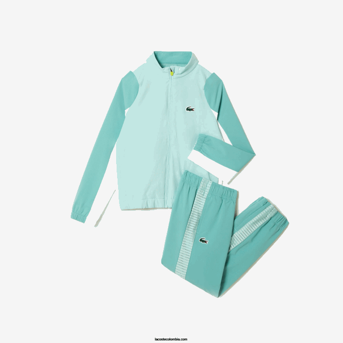 Niños Lacoste 6F243046 verde claro blanco amarillo xia jogger de tenis con bloques de color