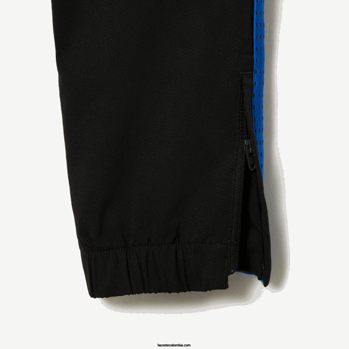 Niños Lacoste 6F243047 negro azul amarillo ayf jogger de tenis con bloques de color