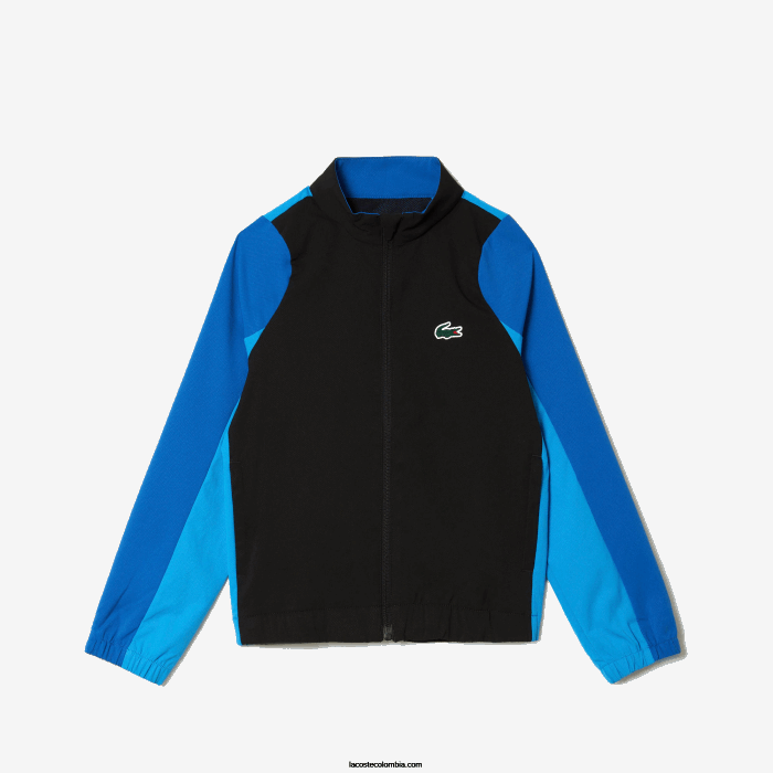 Niños Lacoste 6F243047 negro azul amarillo ayf jogger de tenis con bloques de color