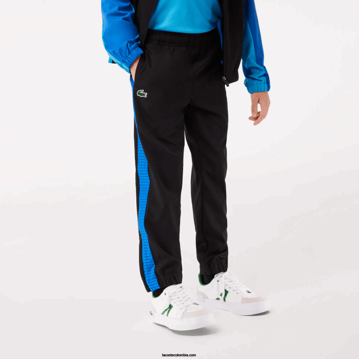 Niños Lacoste 6F243047 negro azul amarillo ayf jogger de tenis con bloques de color