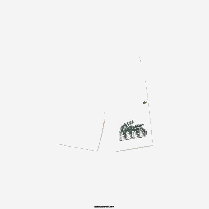 Niños Lacoste 6F243072 blanco 70v shorts de marca con estampado en contraste