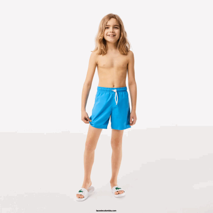 Niños Lacoste 6F243103 azul verde wii shorts de baño lisos de secado rápido Niños Lacoste 6F243103 azul verde wii shorts de baño lisos de secado rápido