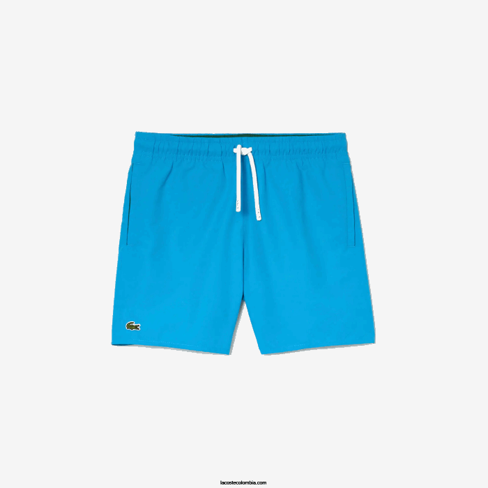 Niños Lacoste 6F243103 azul verde wii shorts de baño lisos de secado rápido