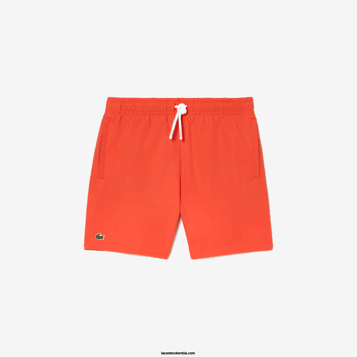 Niños Lacoste 6F243104 peluca verde naranja shorts de baño lisos de secado rápido