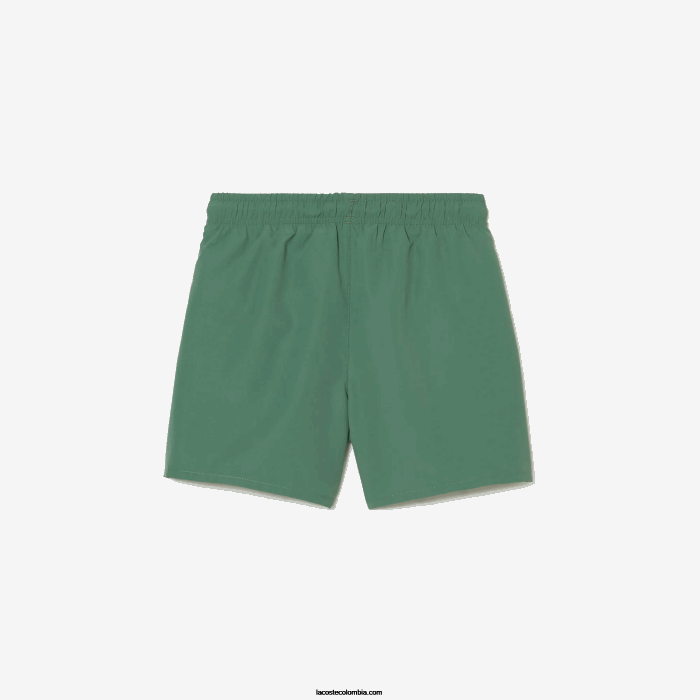 Niños Lacoste 6F243105 verde caqui wij shorts de baño lisos de secado rápido