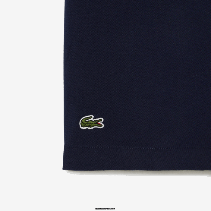 Niños Lacoste 6F243106 azul marino 166 bermudas de gabardina de algodón ligero