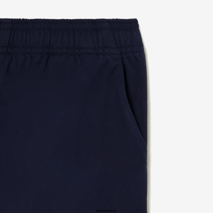 Niños Lacoste 6F243106 azul marino 166 bermudas de gabardina de algodón ligero
