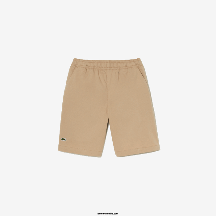 Niños Lacoste 6F243107 beige wu7 bermudas de gabardina de algodón ligero