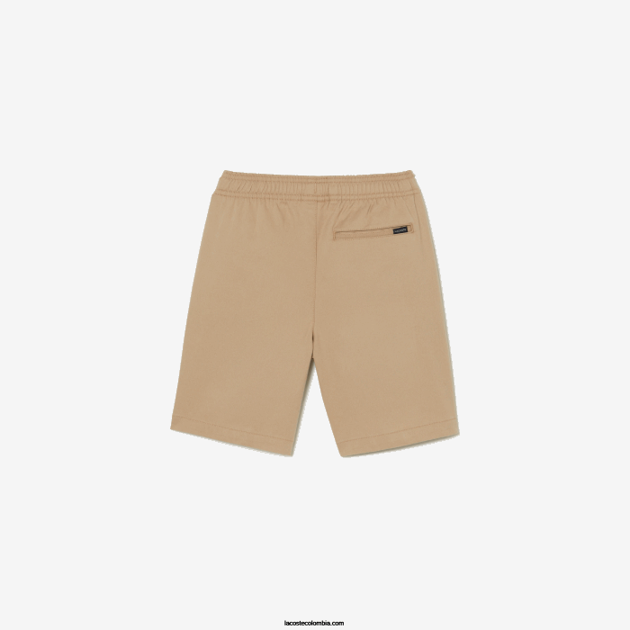 Niños Lacoste 6F243107 beige wu7 bermudas de gabardina de algodón ligero