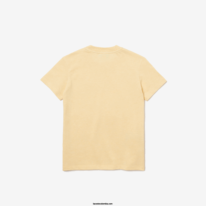 Niños Lacoste 6F243142 hbz amarillo camiseta de piqué de algodón orgánico