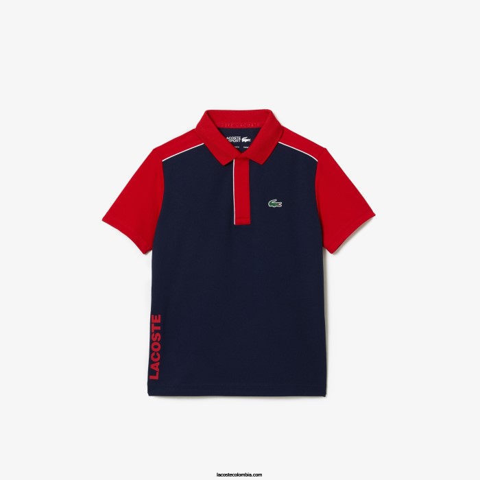 Niños Lacoste 6F243163 rojo azul marino 528 polo deportivo de piqué ultra-dry Niños Lacoste 6F243163 rojo azul marino 528 polo deportivo de piqué ultra-dry