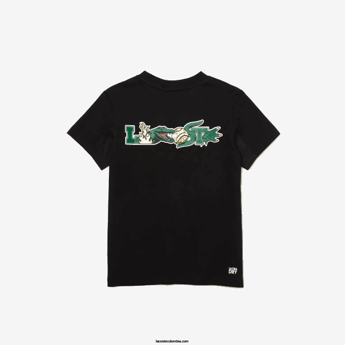 Niños Lacoste 6F243170 negro 031 playera de tenis sport jersey