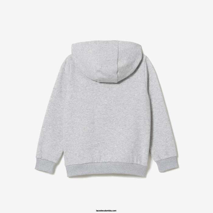 Niños Lacoste 6F243184 lomo gris cca sudadera con capucha y logo