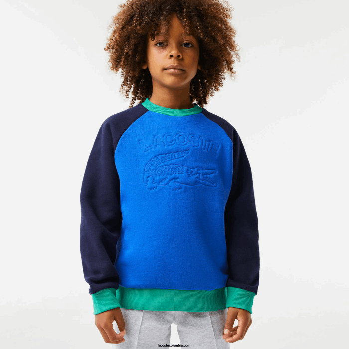 Niños Lacoste 6F243194 azul marino verde 7w2 sudadera con diseño colour block y logo Niños Lacoste 6F243194 azul marino verde 7w2 sudadera con diseño colour block y logo