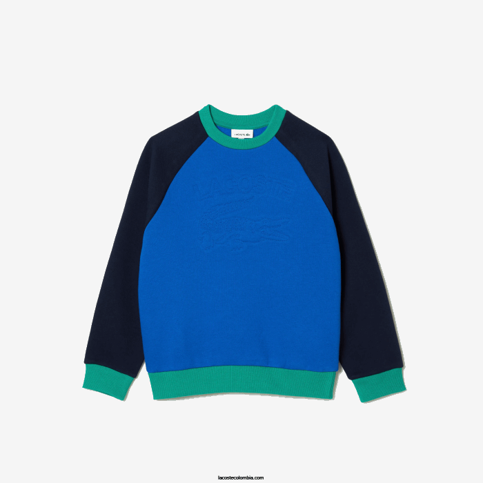 Niños Lacoste 6F243194 azul marino verde 7w2 sudadera con diseño colour block y logo