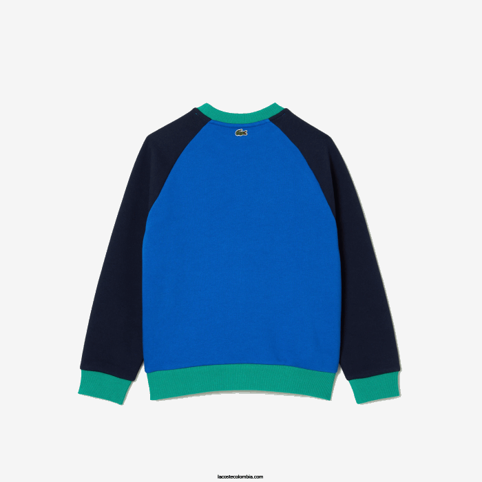 Niños Lacoste 6F243194 azul marino verde 7w2 sudadera con diseño colour block y logo
