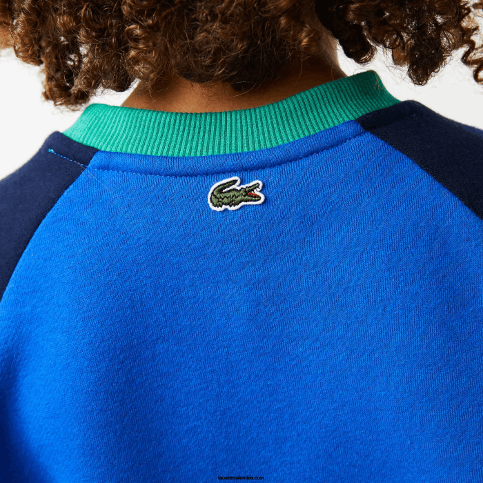 Niños Lacoste 6F243194 azul marino verde 7w2 sudadera con diseño colour block y logo