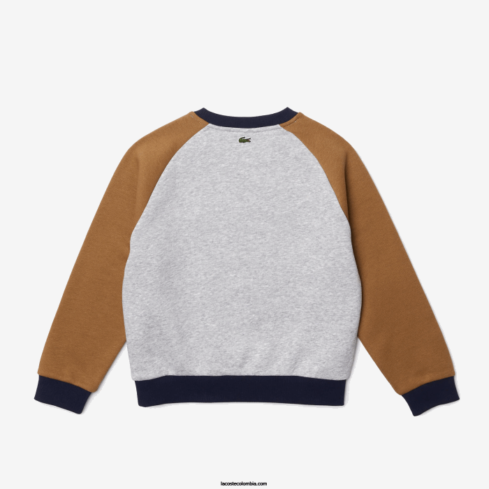 Niños Lacoste 6F243195 gris chino marrón azul marino ne1 sudadera con diseño colour block y logo
