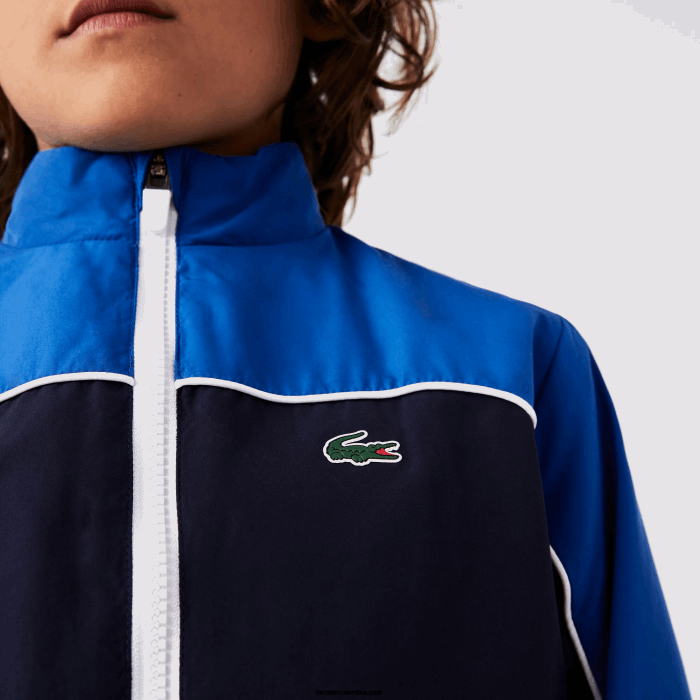 Niños Lacoste 6F243209 azul marino 976 chándal deportivo con diseño colour block