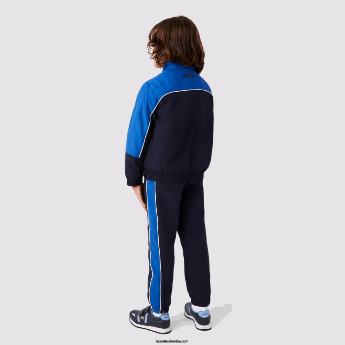 Niños Lacoste 6F243209 azul marino 976 chándal deportivo con diseño colour block