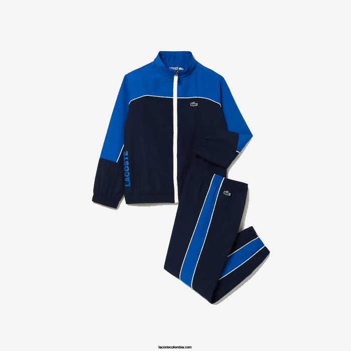Niños Lacoste 6F243209 azul marino 976 chándal deportivo con diseño colour block