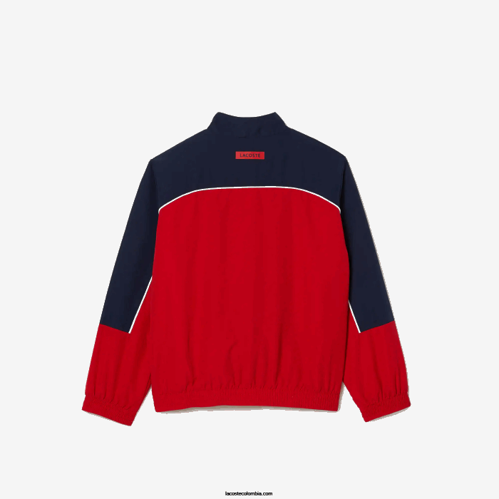 Niños Lacoste 6F243210 rojo azul marino 528 chándal deportivo con diseño colour block