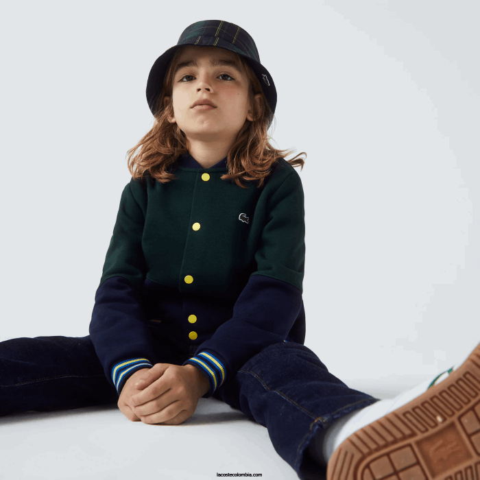 Niños Lacoste 6F243247 azul marino verde 7qk chamarra varsity de algodón orgánico a rayas Niños Lacoste 6F243247 azul marino verde 7qk chamarra varsity de algodón orgánico a rayas