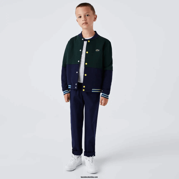 Niños Lacoste 6F243269 azul marino 166 chinos de gabardina de algodón stretch Niños Lacoste 6F243269 azul marino 166 chinos de gabardina de algodón stretch