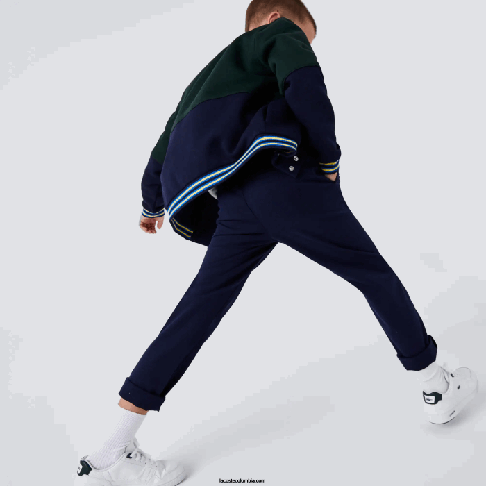 Niños Lacoste 6F243269 azul marino 166 chinos de gabardina de algodón stretch