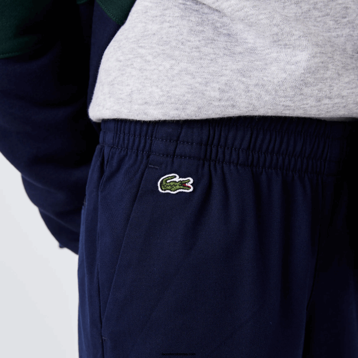Niños Lacoste 6F243269 azul marino 166 chinos de gabardina de algodón stretch