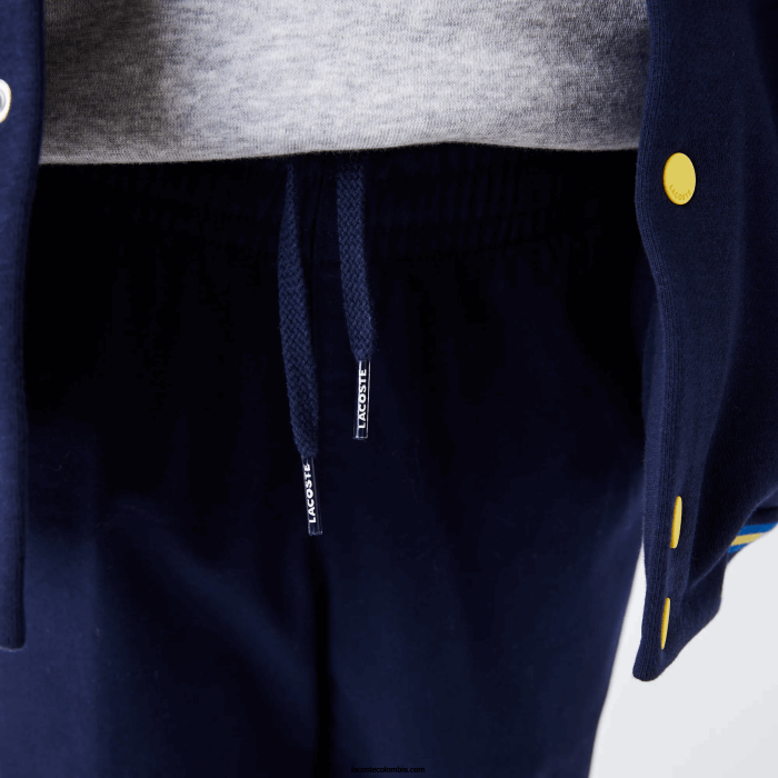 Niños Lacoste 6F243269 azul marino 166 chinos de gabardina de algodón stretch