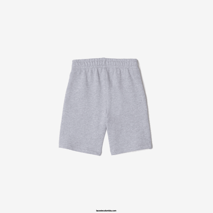 Niños Lacoste 6F243292 lomo gris cca shorts extragrandes de algodón orgánico moteado con estampado de cocodrilo
