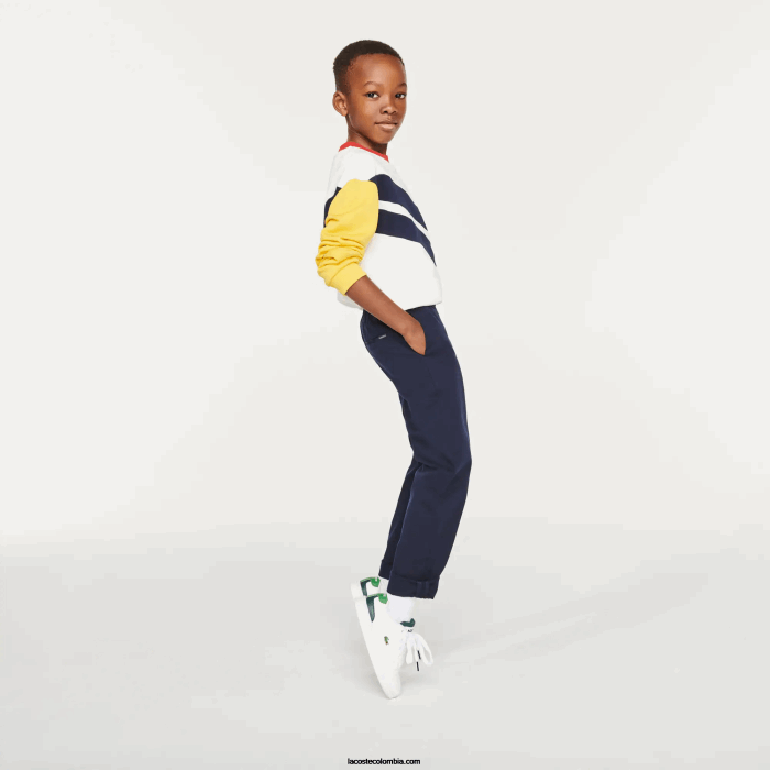 Niños Lacoste 6F243296 azul marino 166 cómodos pantalones de algodón ligero