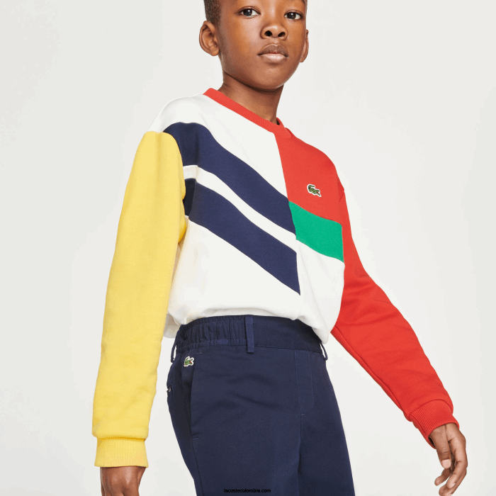 Niños Lacoste 6F243296 azul marino 166 cómodos pantalones de algodón ligero