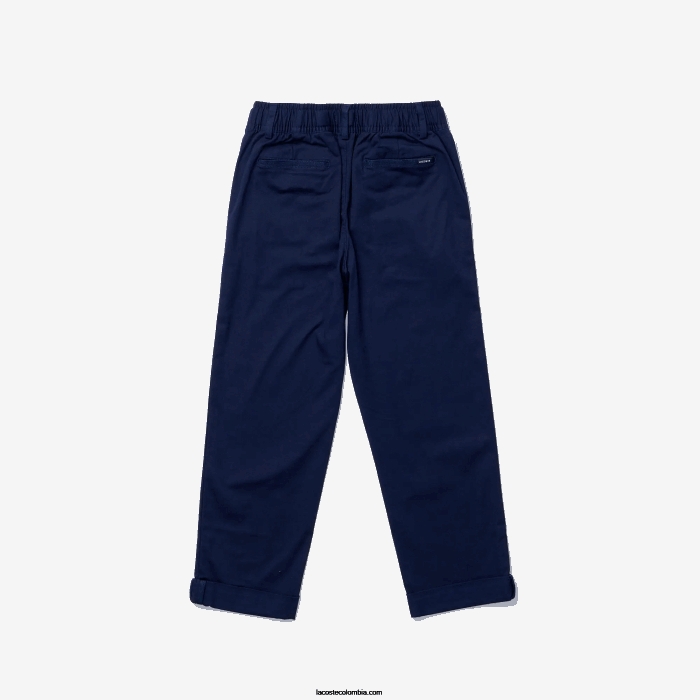 Niños Lacoste 6F243296 azul marino 166 cómodos pantalones de algodón ligero
