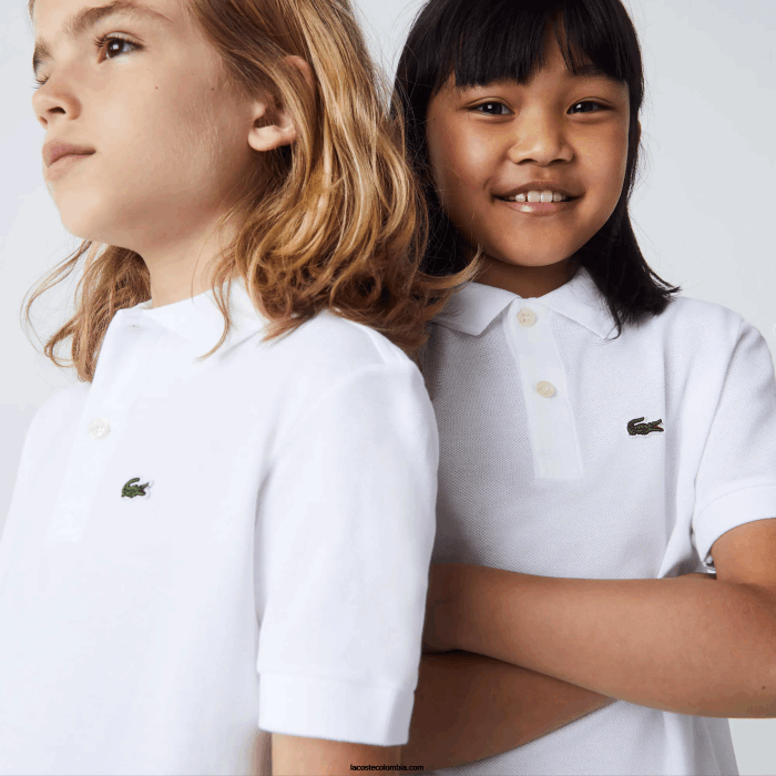 niños Lacoste 6F243000 blanco 001 polo de petit piqué regular fit