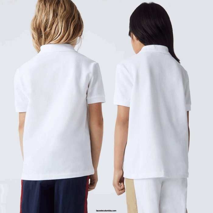 niños Lacoste 6F243000 blanco 001 polo de petit piqué regular fit