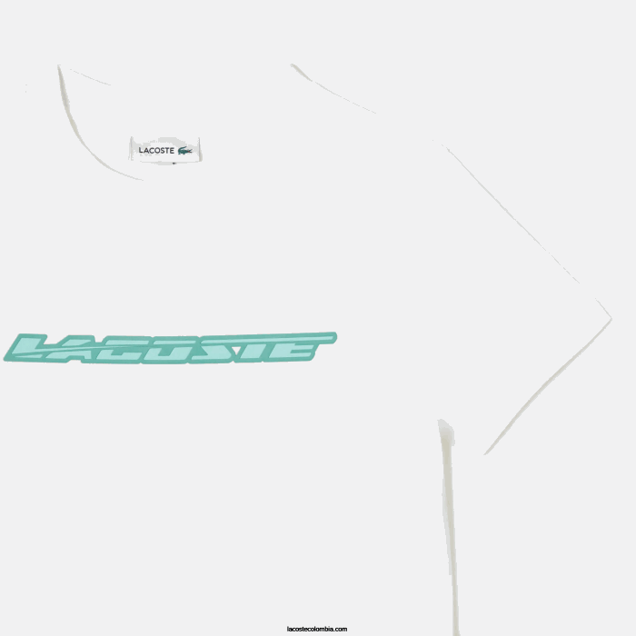 niños Lacoste 6F243014 blanco 001 camiseta de punto de algodón con marca en contraste