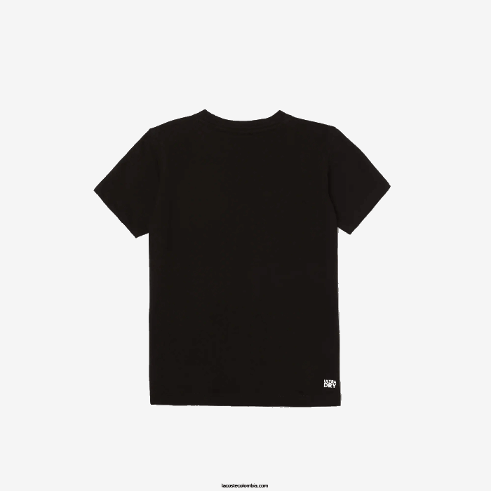 niños Lacoste 6F243020 blanco negro 258 camiseta sport tennis jersey tecnico oversize cocodrilo