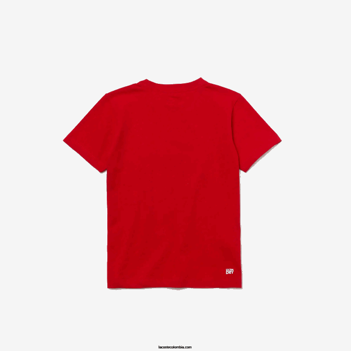 niños Lacoste 6F243021 rojo blanco 564 camiseta sport tennis jersey tecnico oversize cocodrilo