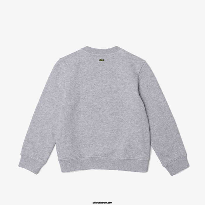 niños Lacoste 6F243050 lomo gris cca sudadera polar de algodón orgánico