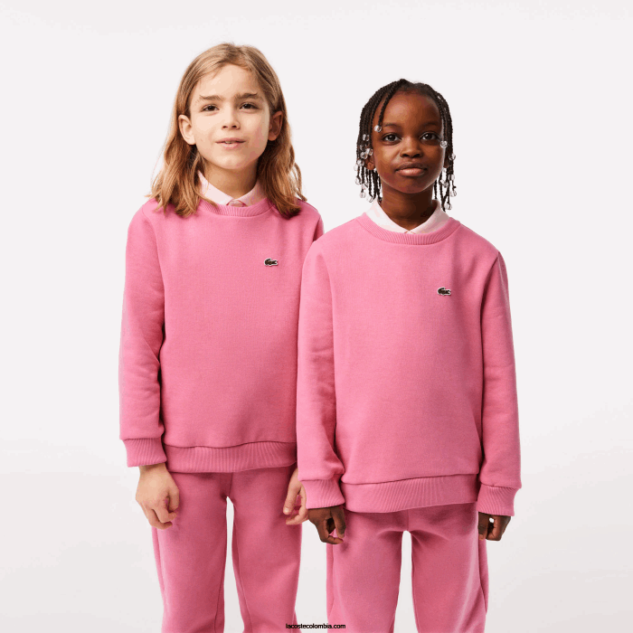 niños Lacoste 6F243051 rosa 2r3 sudadera de franela de algodón orgánico