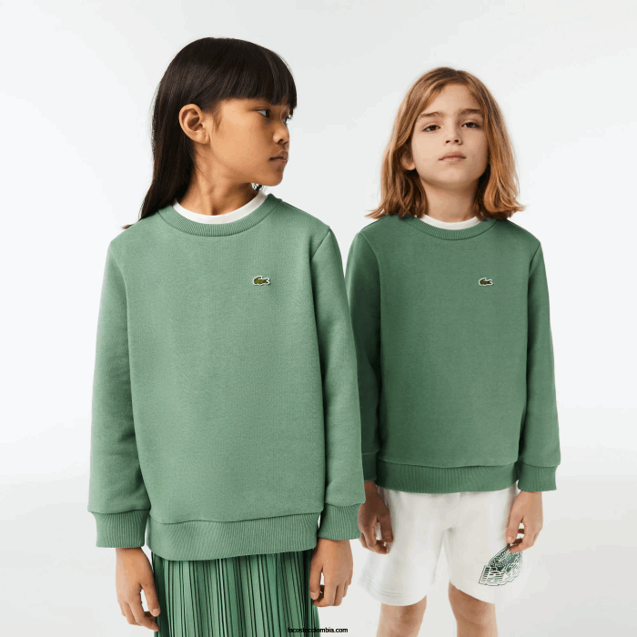niños Lacoste 6F243052 verde caqui kx5 sudadera de franela de algodón orgánico